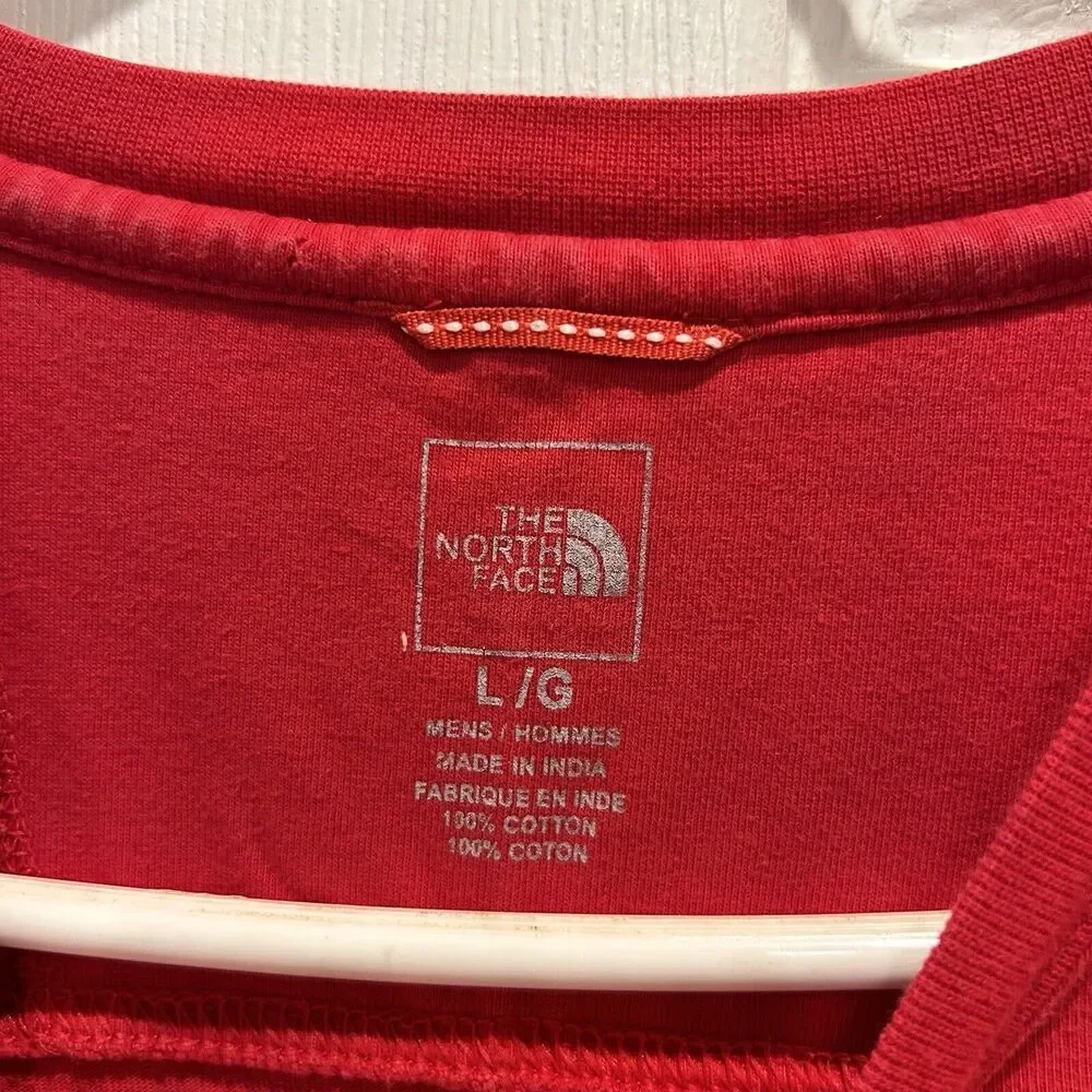 The North Face Red‎ Classic Men's Large Long Sleeve T-Shirt Thick Cotton